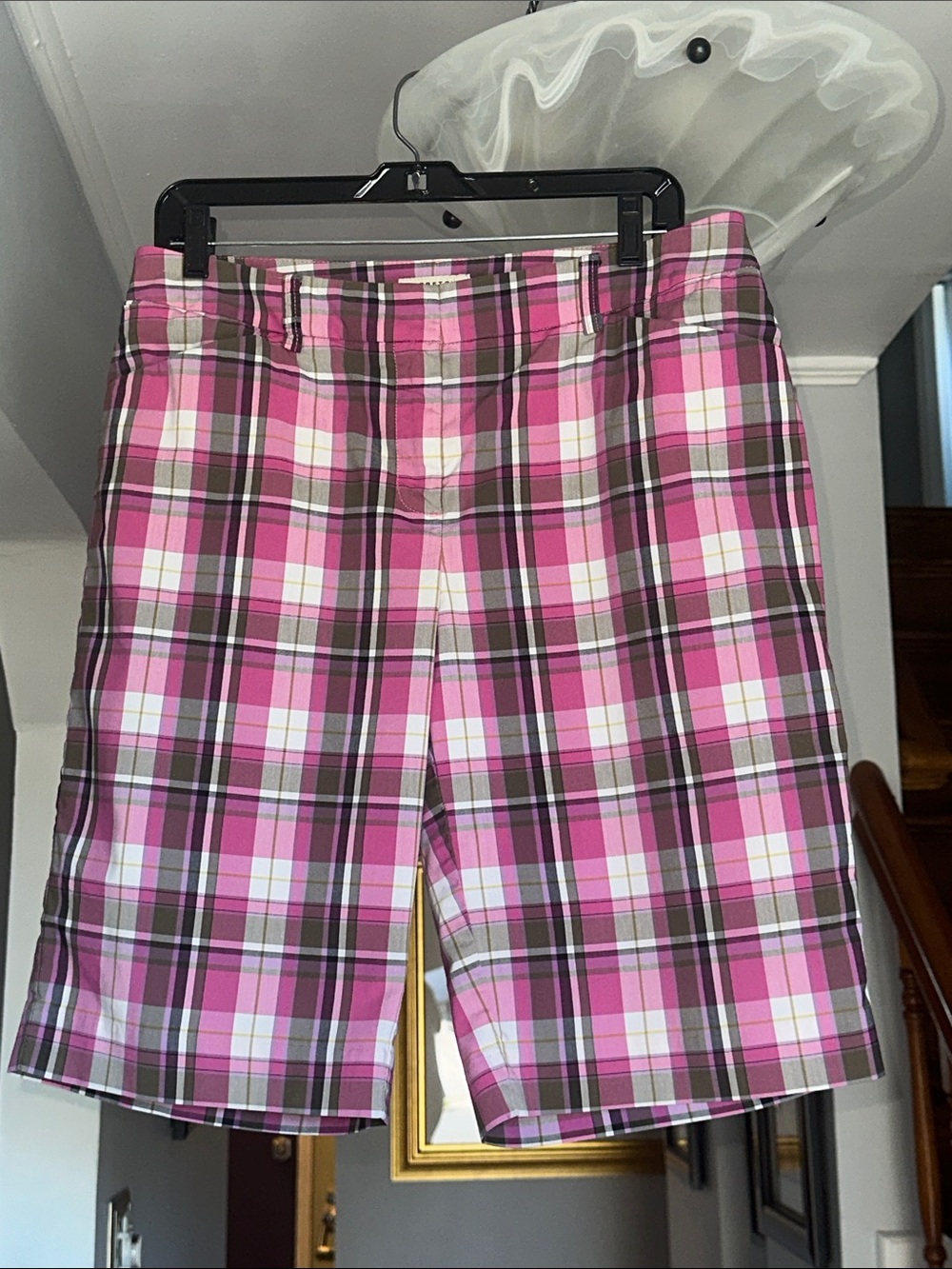 Jones New York Pink Plaid Shorts